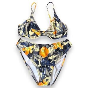 Vintage deadstock abstract floral bikini